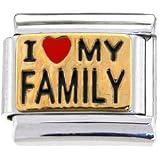 Gold I LOVE MY FAMILY Italian Charm