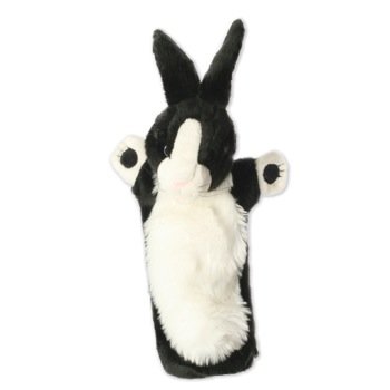 Long Sleeved Black and White Rabbit Puppet