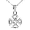 Sterling Silver Circular Celtic Cross Pendant with 18 inch Cable Chain