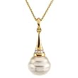 14K Yellow Gold Paspaley South Sea Cultured Fashion Circle Pearl and Diamond Necklace