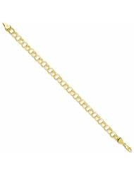 Genuine 14K Yellow Gold Triple Link Charm Bracelet 7 Inches 5 Grams Of Gold 100% Satisfaction Guaranteed.