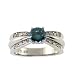 Jewelry : 0.74ct.tw round cut Irradiated Blue Diamond & 0.25ct.tw diamond in 18k white gold ring