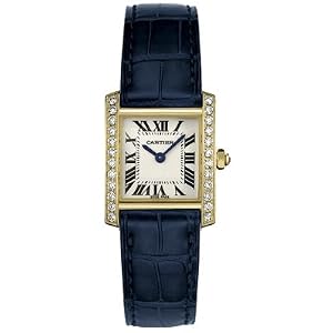 Cartier Ladies Tank Francaise WE100131 Blue Crocodile Strap Watch