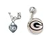 Green Bay Packers Heart Charm Chain Bracelet/Belly Ring Package