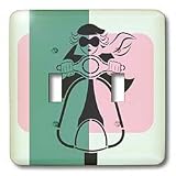 TNMGraphics Retro Designs - Mod Scooter Girl - Light Switch Covers - double toggle switch