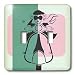 TNMGraphics Retro Designs - Mod Scooter Girl - Light Switch Covers - double toggle switch