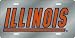 Illinois Fighting Illini Silver Laser Cut License Plate - SET OF 6 - Sports Merchandise
