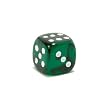 10mm 6-sided European Acrylic Translucent Dice, Green with White