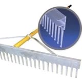 Midwest Rake Landscape Rake, Yellow Aluminum Handle - 48 x 66 Inches