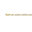 14K Two-Tone Gold Pave Classic Figaro Chain - 4.00mm - 22 inch