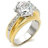 Bague femme Jacinda bicolore - Plaqué Or jaune 585/1000 - Oxyde de zirconium