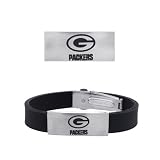 Green Bay Packers Stainless Steel Rubber Bracelet-Nfl