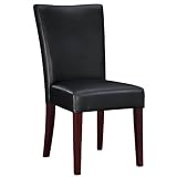 Powell Black Bonded Leather Parsons Chair, 20-1/2-Inch