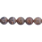 Wood Jasper : Ball-Plain - 10mm Diameter, No Grade - Sold by: 16 Inch Strand. with Angel Mountain Beads Heart Charm (.625 x .570 inches)