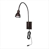 LED Bronze Gooseneck Plug-In Swing Arm Wall Lamp
