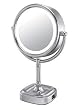 Lighted Touch Control Double Sided 5X/1X Mirror in Brushed Nickel