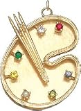 Artist Palette, 14K Gold Charm