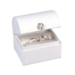 Hortense B. Hewitt Wedding Accessories White Satin Treasure Chest Ring Box