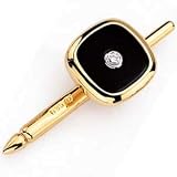 14Kt Yellow Gold Inspiring Black Onyx and Diamond Tuxedo Stud