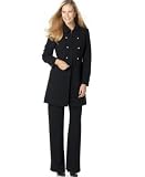 Tahari Plus Size Black Military Coat Pant Suit