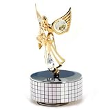 24k Gold-Plate, Chrome and Austrian Crystal Angel Music Box, For Elise(Boxed) by Sea of Diamonds