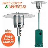 Garden Sun Green Patio Heater - 13Kw Patio Heater with FREE Cover and Wheels