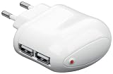 Wentronic USB Reiseladeadapter (230V auf 2x USB (2A)) wei&szlig;