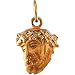 14K Yellow Gold Head Of Jesus Crown Pendant