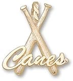 Miami Hurricanes Solid 10K Gold ''CANES'' Bats Pendant