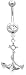 Stainless Steel Belly Ring with Clear Crystals - Anchor Dangling