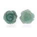 Hand Carved Jade Flower Earrings with Sterling Silver and Platinum Overlay Friction Posts Hand Carved Jade Flower Earrings with Sterling Silver and Platinum Overlay Friction Posts
