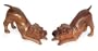 Wood statuettes, 'Bulldog Brothers' (pair)