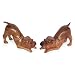 Wood statuettes, 'Bulldog Brothers' (pair)