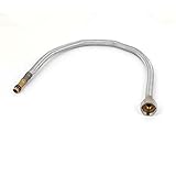 uxcell　湯沸かし器用ホース　シャワーホース　給湯器用　シルバートーン　メタル　50cm　20mm PT　10mmNPT