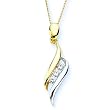 3 Diamond Pendant 1/4 ct. in 14K Two Tone Gold with Chain