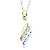 3 Cubic Zirconia Pendant 1/4 ct. in Sterling Silver with Chain