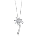 Sterling Silver Designer-Inspired CZ Palm Tree Pendant