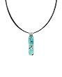 Necklace / Pendant - XP-74- Genuine Handmade Dichroic Glass Pendant Hung on a 16" Stainless Steel Black Colored Multi-Strand Cord + 2" Extension Chain ~ .925 Sterling Silver