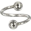 Solid 14kt White Gold Spiral Twister Belly Ring