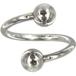 Solid 14kt White Gold Spiral Twister Belly Ring