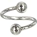Solid 14kt White Gold Spiral Twister Belly Ring