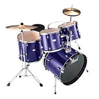 Pearl Export 5 Piece Drum Set - Deep Blue with Chrome Hardware