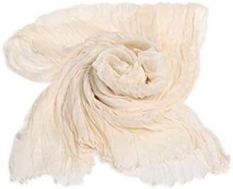 Lemonpaier Women's Solid Color Yoryu Oversize 100% Silk Scarf (cream)