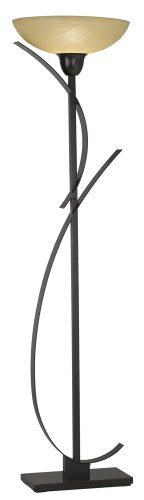 Kathy Ireland Bronze Orbit And Glass Torchiere Floor Lamp