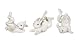 Set of 3 Whimsical Playful Table Top Easter Bunny Rabbits