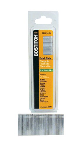 Bostitch SB-16-1.5-1M 1-1 2-Inch by 16 Gauge Bright Finish Nail (1,000 per Box)