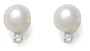 14k White Gold Freshwater Cultured Pearl 5.0-5.5mm Earrings w/ Diamond (.04ctw)