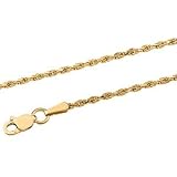 14K Yellow Gold Diamond Cut Rope Chain - 24 inches