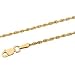 Jewelry : 14K Yellow Gold Diamond Cut Rope Chain - 24 inches