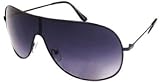 Lunettes de soleil aviateur unisexe noires confort avec monture argent avec la pochette de protection, le chiffon et l'étui et le cordon offrant une protection contre les UV400